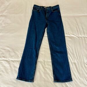 Abercrombie & Fitch Ultra High Rise 90s Straight Leg Jeans 28 Size 6 Dark Wash